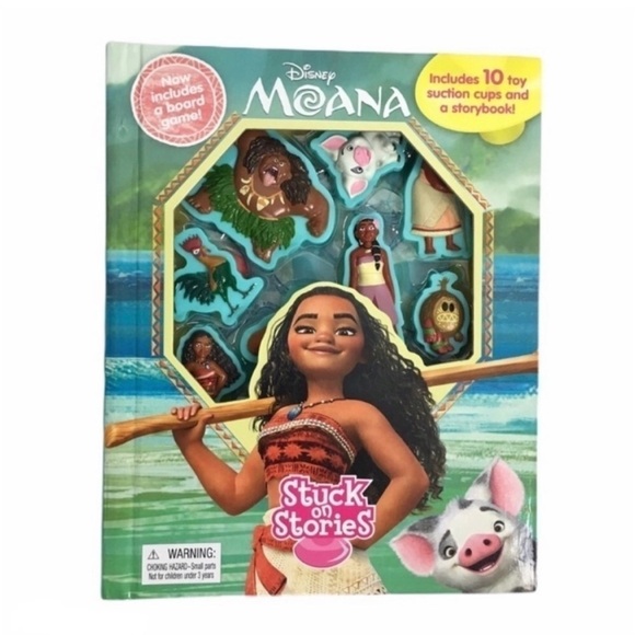 DISNEY MOANA Stuck on Stories Book Suction Cup Toys Story Play Set - Picture 2 of 14